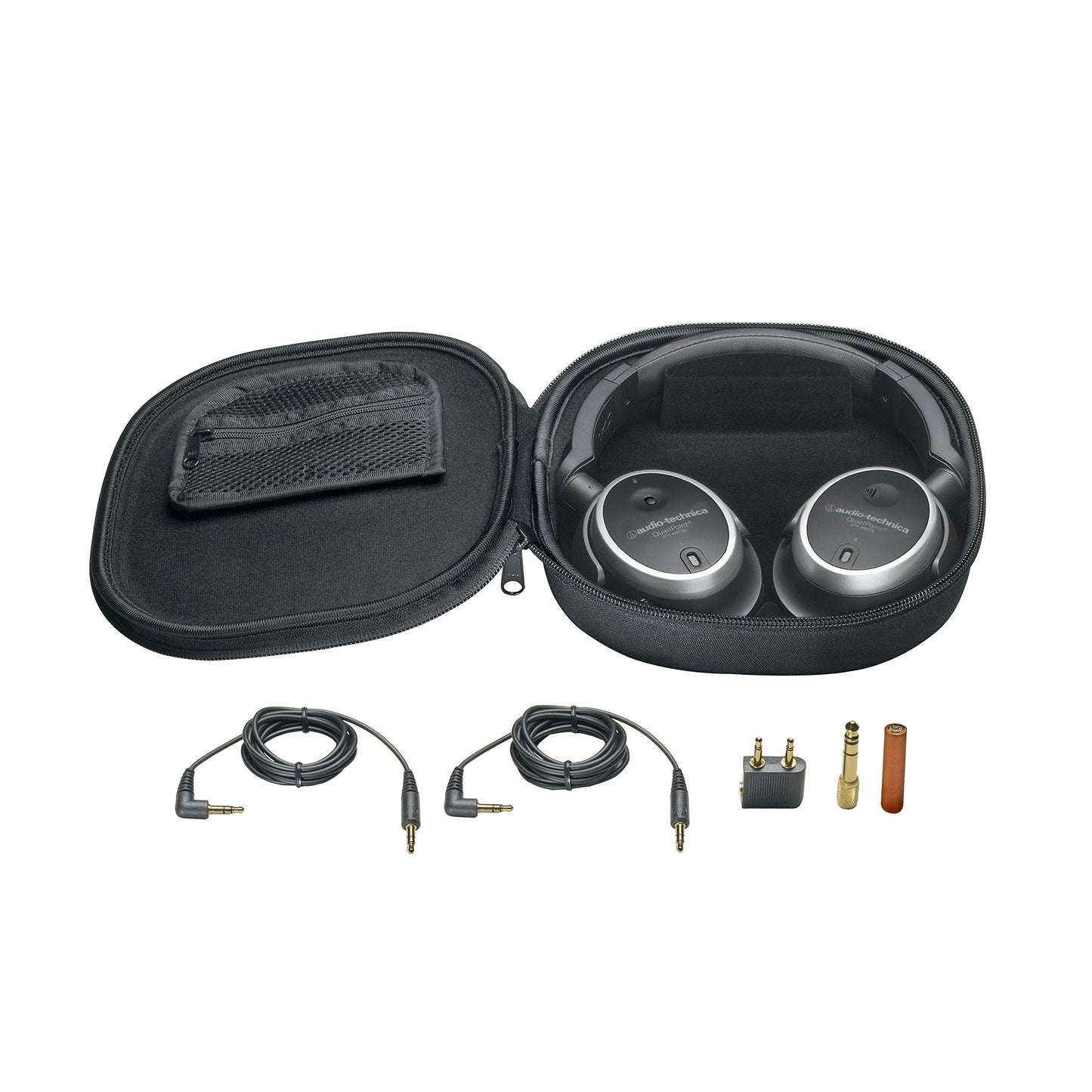 Audio-Technica ATH-ANC7B QuietPoint Active Noise-Cancelling Closed-Back Headphones, Wired, AUD ATH-ANC7B, Black, one Size
