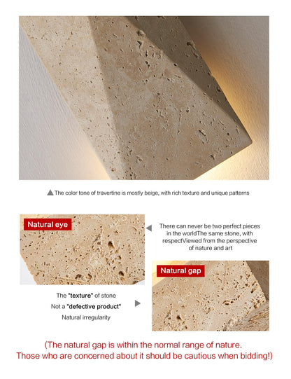 LVLVlech Travertine Wall Sconce, Stone Up Down Light for Hallway Bedroom