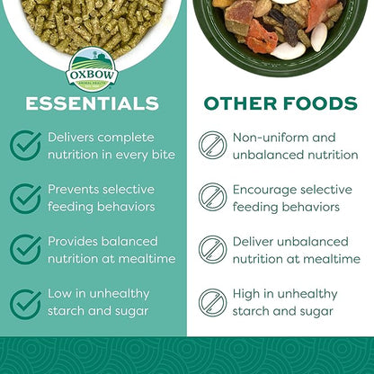 Oxbow Essentials Guinea Pig Food, Adult Guinea Pig, Made with Oxbow Timothy Hay, Pet Food Pellets with Vitamin C, Small Animal Pet Products, Made in USA, High Fiber, 10 lb. bag