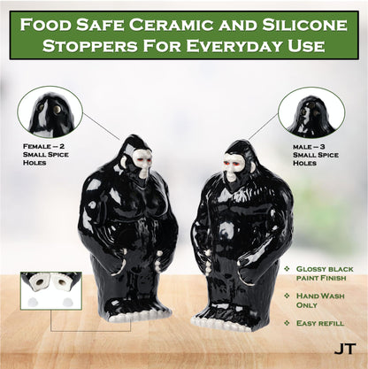 Bigfoot Ceramic Salt and Pepper Shaker Set – Unique Funny Big Foot Sasquatch Gifts for Adults Men and Women – Novelty Gag Cryptid Gifts for White Elephant Party