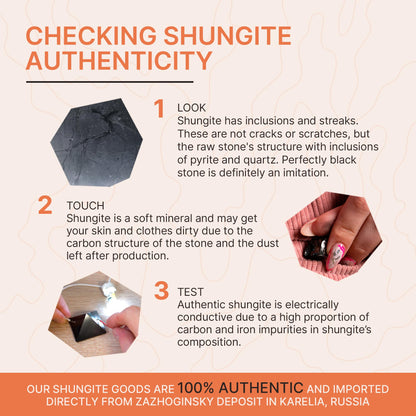 Authentic Shungite Pyramid Polished 2.8"(7cm), Premium Protection Crystals for House & Office, Karelian Black Stone Energy Pyramid for Root Chakra Meditation, Grounding & Negative Energy Blocker