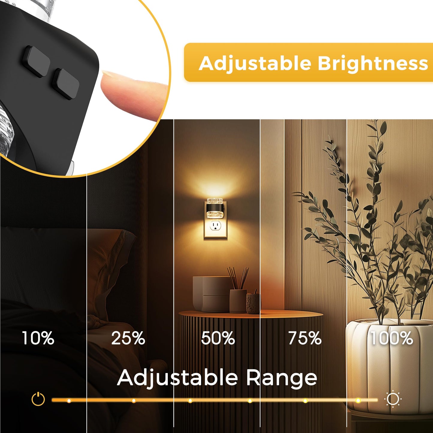 L LOHAS LED Night Light, Bubble Night Lights Plug into Wall,2 Pack 3000K/4000k/5000K Adjustable Color Temperature Night Light,Dimmable Nightlights with Dusk to Dawn Sensor for Rooms Bathroom Hallway