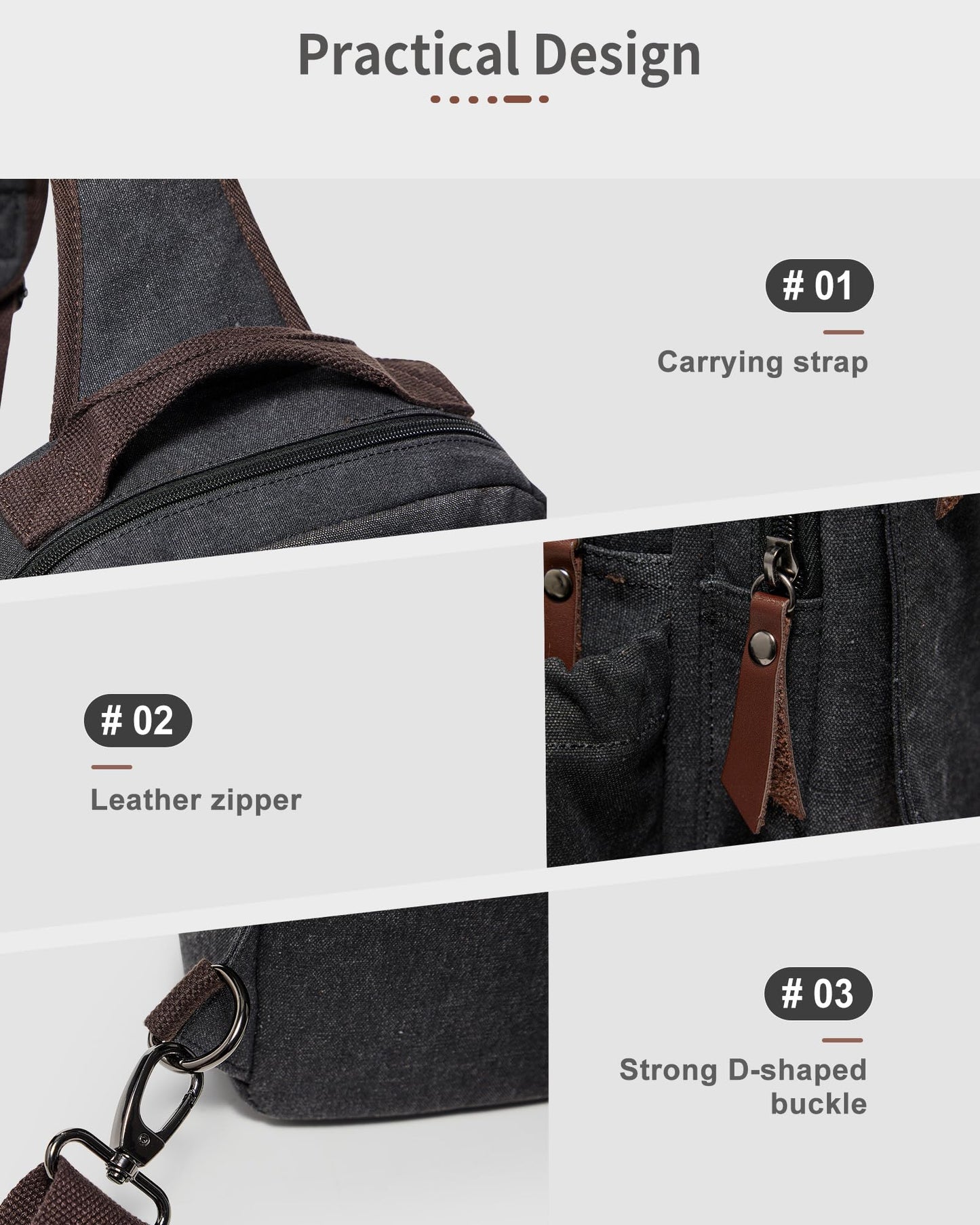 sling bag,canvas messenger bag for men,crossbody bag for women,Black