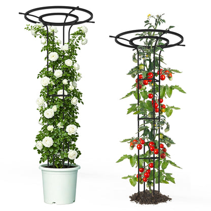 Trellume Trellis for Climbing Plants Outdoor, 70.9 Inch Mushroom Top Trellis for Climbing Plants, Metal Plant Support for Potted Plants Climbing Vine Rose Clematis Vegetable Trellis (2 Pack)