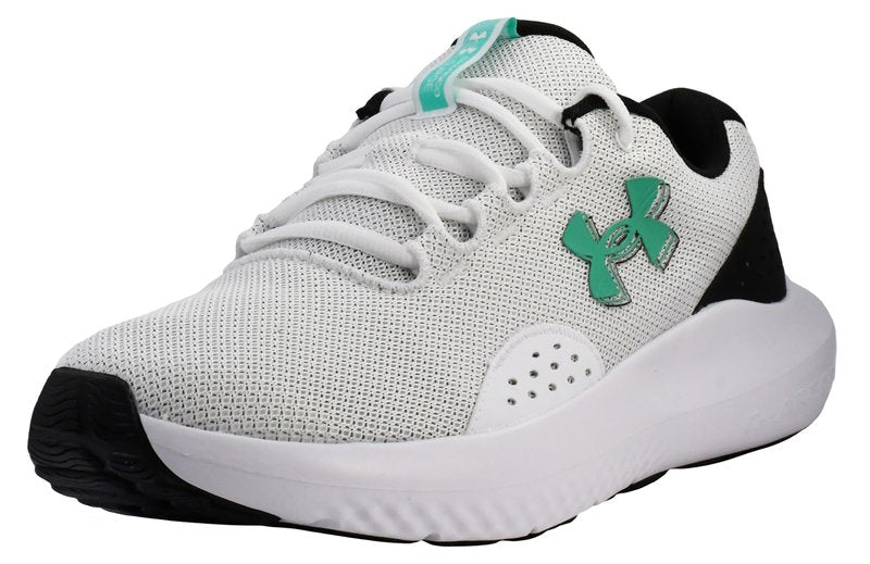 Under Armour Men's Charged Rogue 4 Sneaker, White/Black/Green Mode, 11.5
