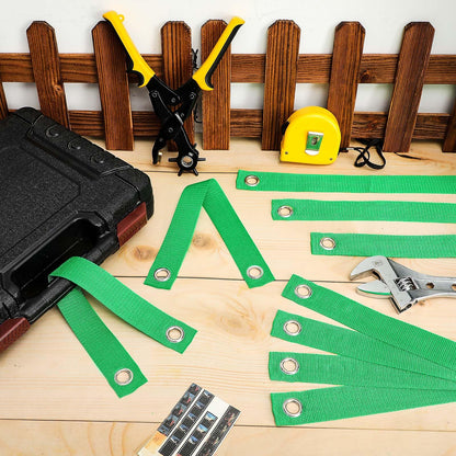 32 Pieces 15.74 Inches Tree Straps for Staking with Grommet Heavy Duty Tree and Plant Supports Stakes for Guying Staking Newly Planted Sapling Straight and Hurricane Protection (Green)