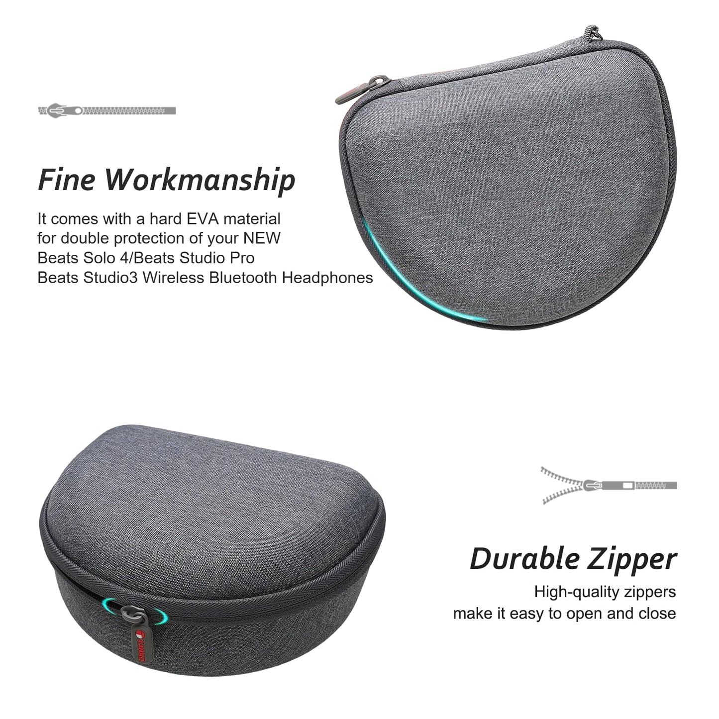 Headphone Case Compatible with Beats Studio Pro/Solo 4 / Studio 3 / Solo 3 / Picun B8 / BERIBES/JLab JBuds Lux ANC Wireless Bluetooth Noise Cancelling Headphones (Dark Grey)