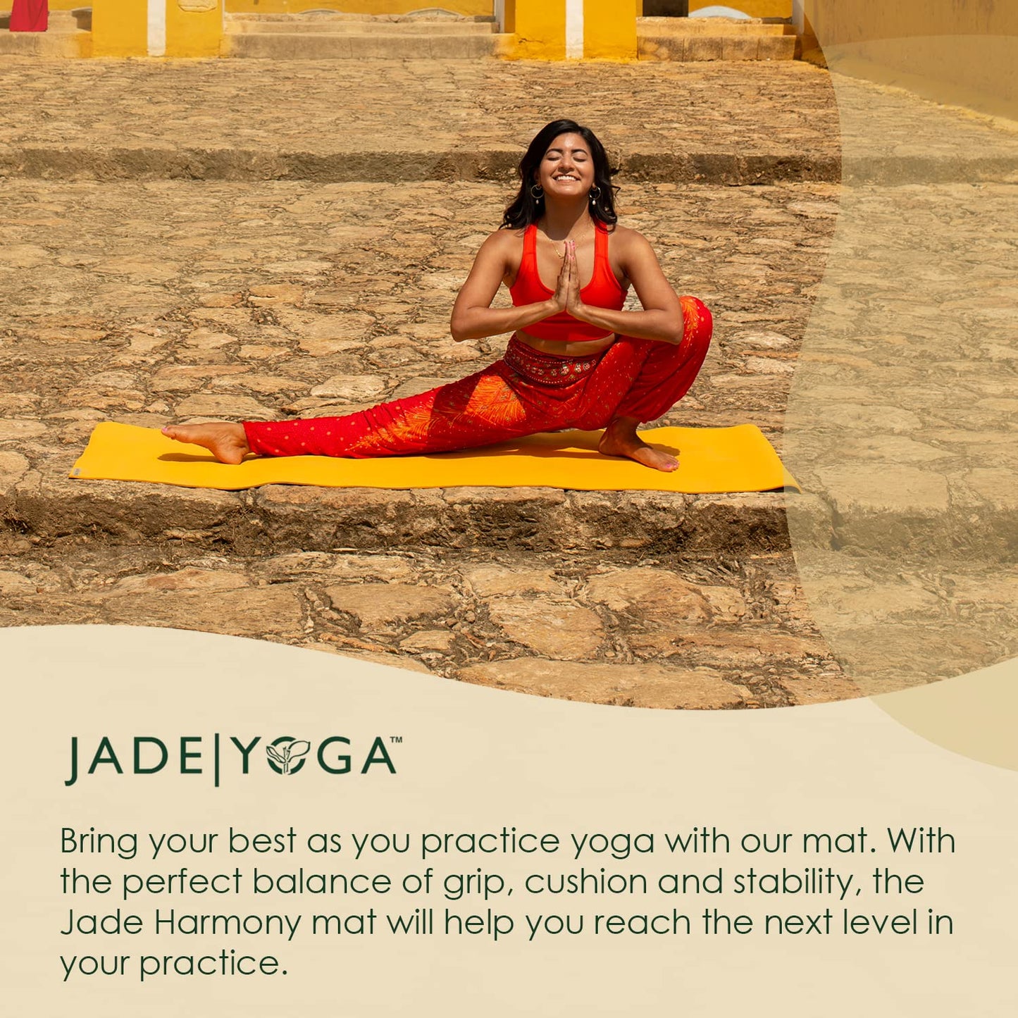 JadeYoga Harmony Yoga Mat- Durable & Thick Gym Fitness Mat, Non-Slip Natural Rubber Yoga Mat- Home Exercise & Stretching Mat, Workout Mat- Yoga Pilate Meditation for Women & Men (Midnight Blue, 74'')