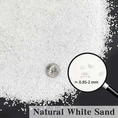 FANTIAN 20 lbs Aquarium White Sand, 0.8-2 mm Small Aquarium Gravel for Fish Tank. Decorative Sand for Aquarium, Paintings, Plants Potted, Fire Pits, Candle, Vase and Crafts