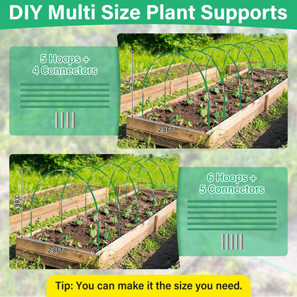Sunwinx Garden Mesh Netting Kit for Raised Beds, 10x33FT Ultra Fine Mesh Netting& 6 Sets 8FT Fiberglass Garden Hoops, Insect Netting Row Cover, Pest Barrier Protection for Vegetable Fruits Flowers