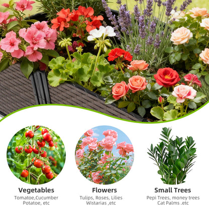 Ciao Stilista Raised Plant Box with Wheels 47.2"x15.7"x16.1", Raised Beds for Gardening Self Watering, Durable Metal Lockable Casters, Rectangular Garden Planter Perfect for Garden Patio Balcony Deck