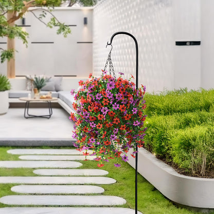 INQCMY Artificial Faux Hanging Flowers Plants Basket for Outdoor Outside Spring Decoration,UV Resistant Fake Silk Daisy in Planter Resistant Look Real for Home Porch Balcony Patio Yard Decor