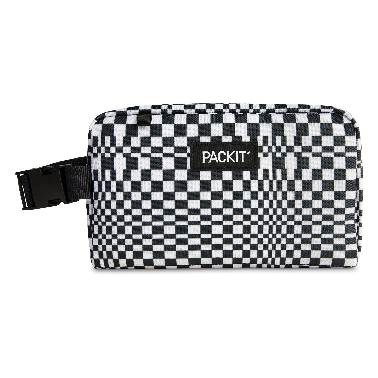 PackIt® Freezable Snack Box, Checked Out, Built with ECOFREEZE Technology, Collapsible, Reusable, Zip Closure with Buckle Handle, Designed For Work Snacks, Fresh Snacks On the Go, Adults, and All Ages