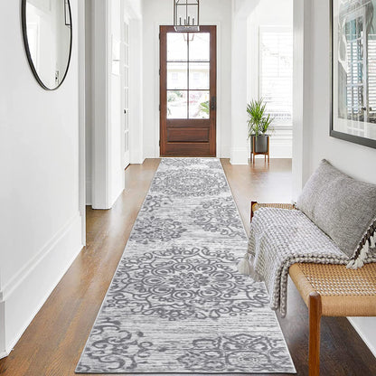 HEBE Hallway Runner Rug 2'x10' Washable Vintage Distressed Area Rugs Non Slip Laundry Rug Runner Boho Floor Carpet Runners for Hallways Entryway Laundry Room Kitchen Bathroom