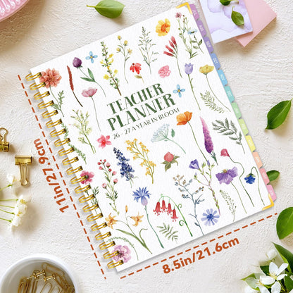 2026-2027 Teacher Planner - Lesson Plan Book for Teachers 26-27, 8.5"x11" Big Academic Planner from July 2026 to June 2027, Weekly & Monthly School Agendar Book with Tab,Stickers for Teachers Supplies