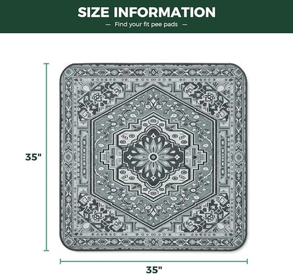 FXW Washable Pee Pads for Dogs, Puppy Pads with Super Absorbent, Specifically Designed for Potty Training, 35" Square, Boho Grey, 2 Packs