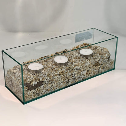 WGV Rectangle Plate Vase, Length 12", Width 4", Height 4", Glass Container, Floral Dispaly, Candy Holder, Planter Terrarium for Wedding Party Event, Home Office Décor, Clear, 1 Piece