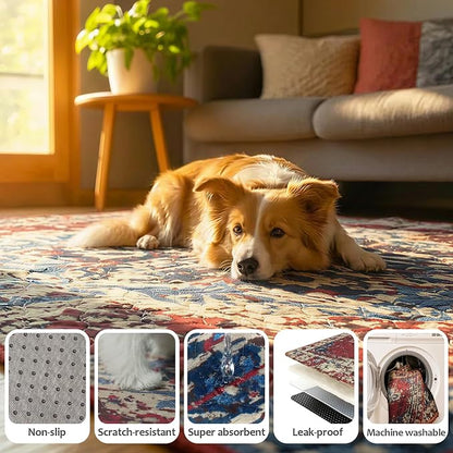 Washable Pee Pads for Dogs, Reusable Puppy Potty Training Pads, Ultra-Absorbent Thick Waterproof Leak-Proof Non-Slip Pads & Mat for Crate, Playpen, Floor, Whelping & Housebreaking , 2 Pack 18"x24"