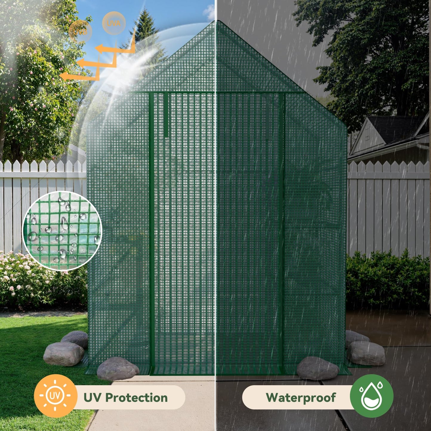 Greenhouse for Outdoors, Small Greenhouse, Walk-in Greenhouses with 3 Tiers 4 Shelves, PE Cover, Heavy Duty Plant Greenhouses for Garden and Backyard