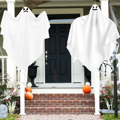 3 Pack Halloween Hanging Ghosts Decor, Outdoor Hanging Ghosts, Ghost of Halloween Decorations, 28" Flying Ghost Halloween Party Decor for Front Yard Patio Lawn Garden Trees Indoor Outside Holiday