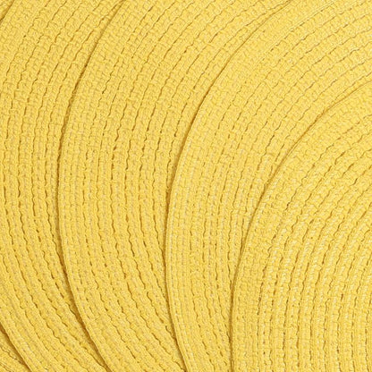 SHACOS Round Braided Placemats Set of 6 Kitchen Place Mats 15 inch Round Table Mats for Dining Tables Washable (Yellow, 6)