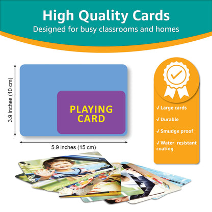 Picture My Picture Five-Set Flash Card Bundle – Speech Therapy Tool for Vocabulary, Communication & Thinking, Scratch-Resistant with Activity Guide, Suitable for Education, ESL & ABA – Set of 200