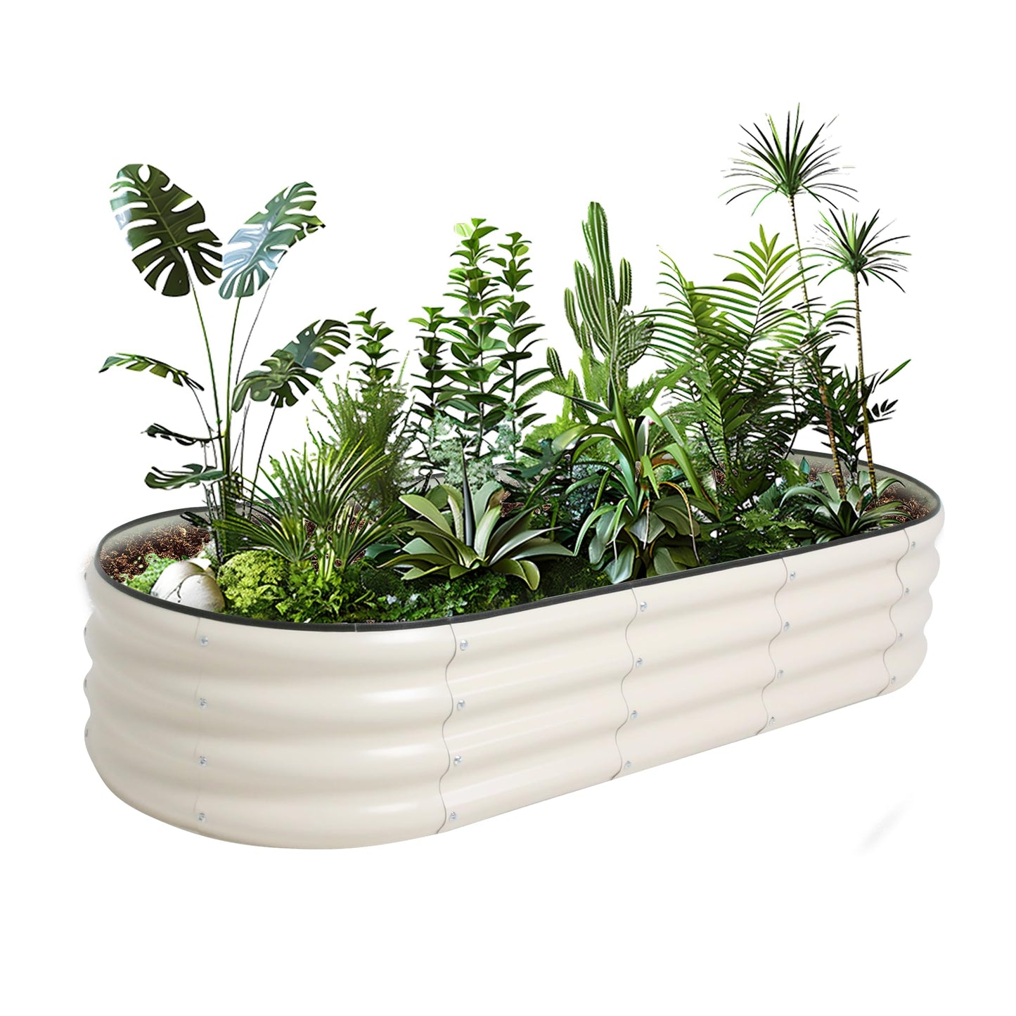 ToBoom Galvanized Raised Garden Bed Kit Outdoor Metal Garden Planter Box for Backyard Gardening, Planting Vegetables, and Patio (59"x23.6"x11.8")