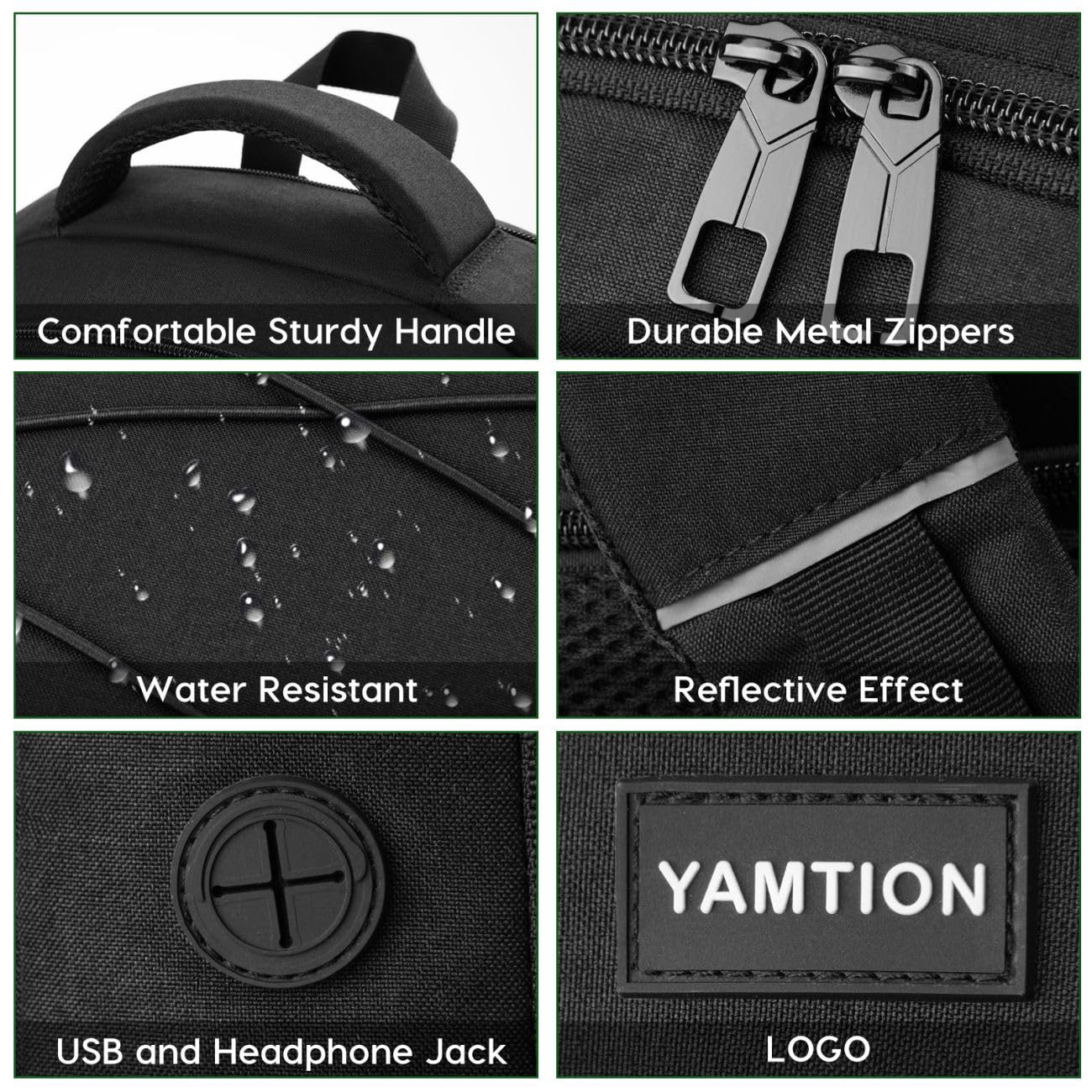 YAMTION School Backpack for Men and Women,College Bookbag Teens Laptop Backpack Schoolbag with USB Port for Students Work Business Office