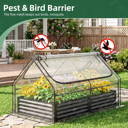 Superlele Mini Greenhouse for Outdoor, 6x3x3FT Portable Walk-in Greenhouse with 2 Large Zipper Doors, Transparent PVC Cover for Plant Protection, Ideal for Raised Garden Bed, Spring Gardening