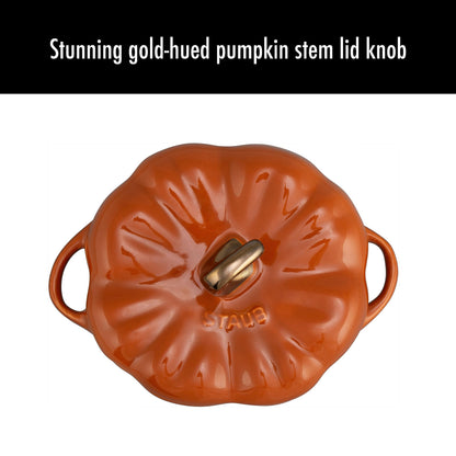 Staub Ceramic 16-oz Petite Pumpkin Cocotte - Burnt Orange