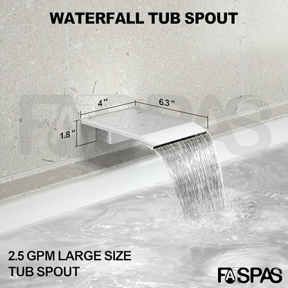 Polished Chrome Shower System with 10-Inch Rain Showerhead and Tub Spout | cUPC-certified pressure balance brass valve to prevent scalding, CEC-certified air injection technology for low pressure