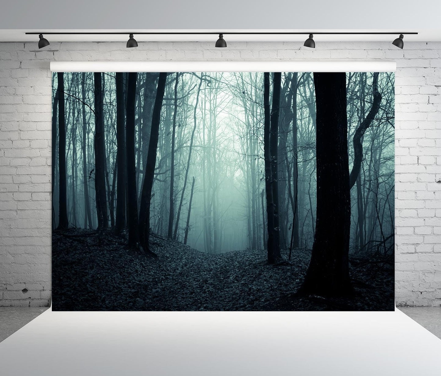 BELECO 7x5ft Fabric Spooky Dark Forest Backdrop Halloween Haunted Misty Woods Magic Grove Vampire Evil Trees Background Halloween Forest Party Decorations Photo Studio Prop
