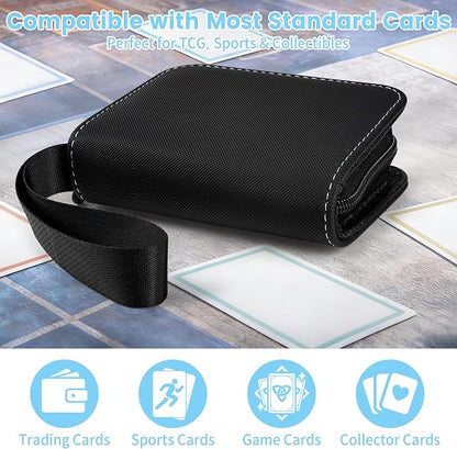 Mini Trading Card Binder Album, 1 Pocket Card Binder with 20 Double-Sided Pages 40 Pockets, Side Loading Small Card Binder for Trading Cards, Single Card Holder Book for Collectors and Kids