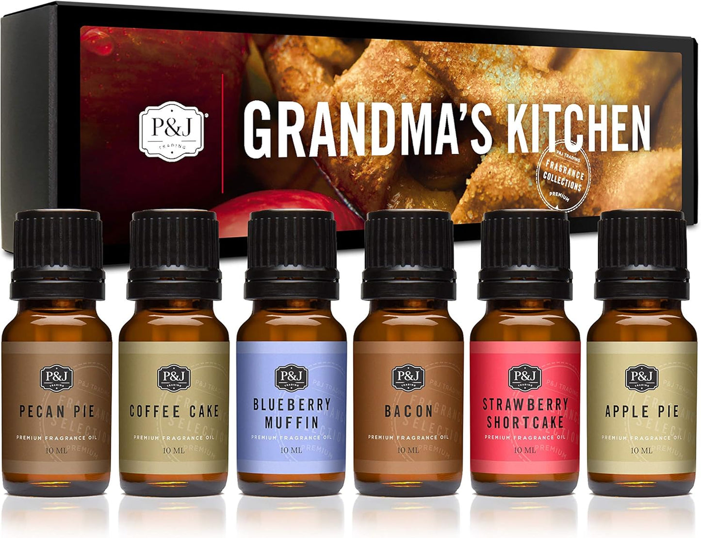 P&J Fragrance Oil Autumn Set | Brown Sugar, Apple, Harvest Spice, Vanilla, Forest Pine, and Snickerdoodle Candle Scents for Candle Making, Freshie, Soap Making Supplies, Diffuser Oil Scents