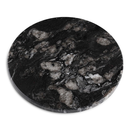 Koville Brazilian Natural Granite Round Cutting Board for Kitchen, 11" Round Hand Crafted Stone Slab for Cheese, Charcuterie, Pastry Board - Wedding Gift, House Warming Gift(Blue Fantasy)