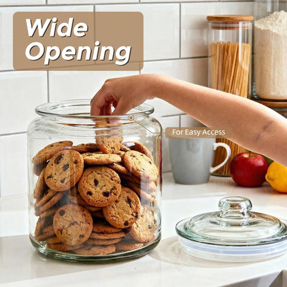 Masthome 1 Gallon Glass Jar with Lid,Large Glass Cookie Jar,Wide Mouth,Dishwasher Safe,Large Clear Jar,Storage Containers with Lids For Flour,Nuts,Cookies,Snacks