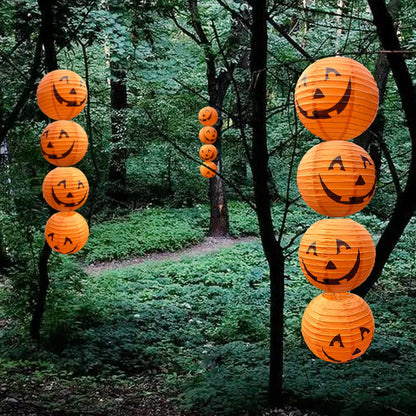 PheiLa Halloween Pumpkin Paper Lanterns Set for Halloween Party Garden Decoration, Multi-Sized, Pack of 12
