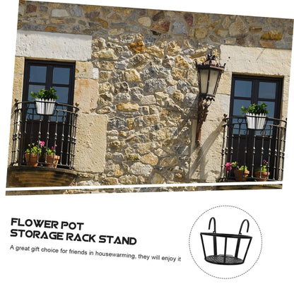 Unomor 2pcs Balcony Plant Display Rack Flower Pot Storage Shelf Hanging Plant Stand for Indoor Outdoor Railing Easy to Install and Space Saving Design