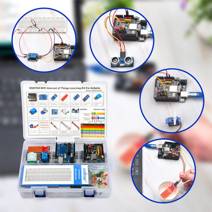 OSOYOO WiFi Internet of Things Learning Kit for Arduino | Include ESP8266 WiFi Shiled | Smart IOT Mechanical DIY Coding for Teens Adults Programming Learning How to Code