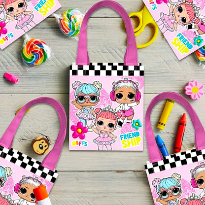 LOL Surprise Party Favor Bag Set – 24 Pack of 8" Goodie Bags for Kids Bulk Reusable Mini Totes | LOL Surprise Birthday Supplies for Girls, Kids