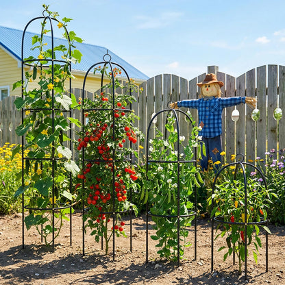 CL FUN Metal Trellis for Climbing Plants Outdoor, 2026 Upgrade 100% Metal with Powder Coating, Rose, Flowers, Grape, Pea, Cucumber Tomato Cage - 6.3 FT Freestanding Plant Support