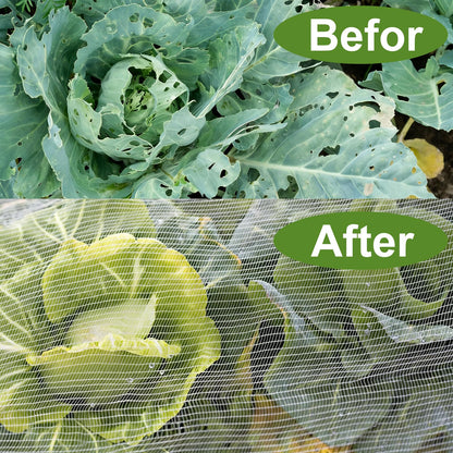 2 Pack Garden Netting for 6×3 FT Raised Beds, Large Fine Mesh Insect Netting with Drawstring, Garden Bed Cover for Vegetables, Fruit & Flower Protection