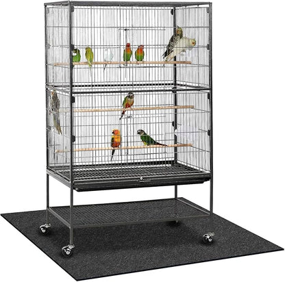 Nuanchu Large Bird Cage Mat, 30 x 36 Inch Under Pet Cage Mat, Absorbent/Waterproof Felt Pad for Bird Cages, Reptile Aquariums, Dog Kennels, with Non-Slip Backing for Hard Floors and Surfaces