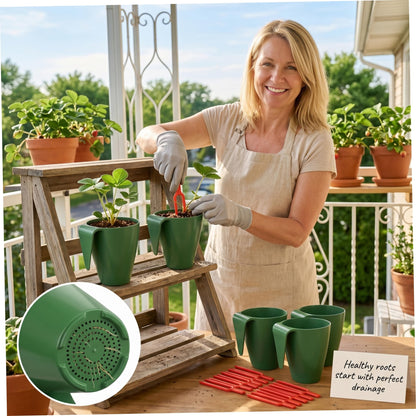 Xoeryoy Propagation Cups, 20PCS Small Strawberry Propagation Cups with 50 Vine Press Forks Plastic Planter for Runner Rooting & Transplanting