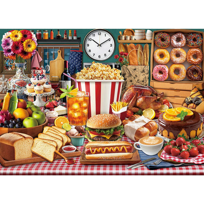 TangMosaic Food Feast Jigsaw Puzzles, Puzzles for Adults 1000 Pieces, Lumière's Banquet Impossible Challenging Puzzles Game, Interlock Perfectly No Dust, Gifts for Easter Father's Mother’s Day
