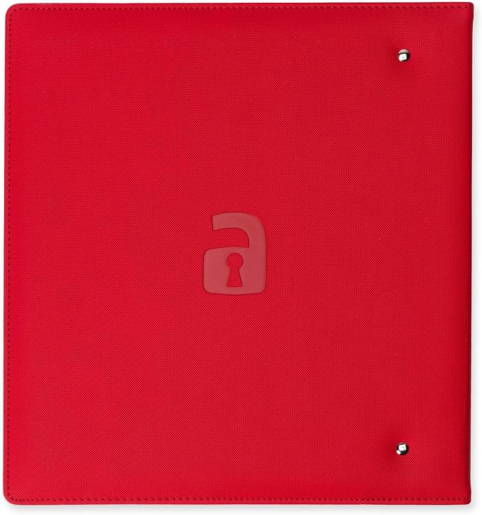 Vault X Slim Ring Binder, 540 Cards, fits 9 Pocket Pages, Exo-Tec Material, 3 D-Ring Folder, for Trading Cards (Red)