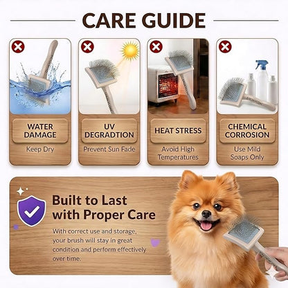 Grooming Dog Slicker Brush for Toy Poodle, Small Doodles & Maine Coon Cats - Best Dog Brush for Cockapoo Cavapoo Maltipoo and Pomeranian - Pet Slicker Brush & Comb Kit for Cats & small Great Pyrenees
