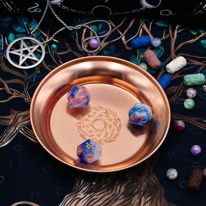 Copper Offering Bowl Ritual Plate Great for Altar,Incense Burner, smudging Bowl, Offering Dish,Candle Trays, Ash Catcher,Jewelry Dish (Shaman Totem)