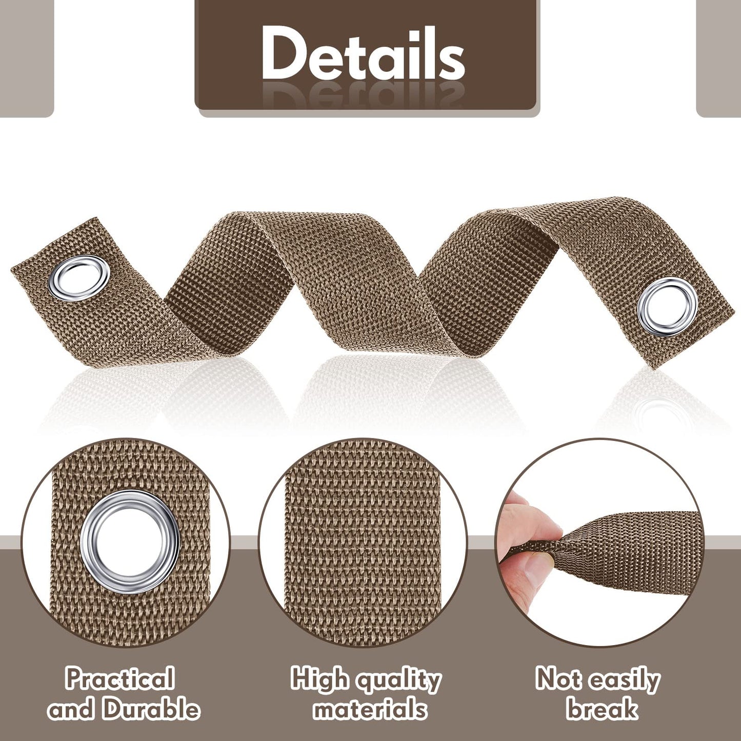 32 Pieces 15.74 Inches Tree Straps for Staking with Grommet Heavy Duty Tree and Plant Supports Stakes for Guying Staking Newly Planted Sapling Straight and Hurricane Protection (Wood Color)