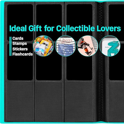 【2026】Trading Card Binder 9 Pocket, Premium Sports Collection Binder Game Cards Book with Sleeves Side Loading, Anti-open Strap Double Sided Waterproof 360 Card Folder